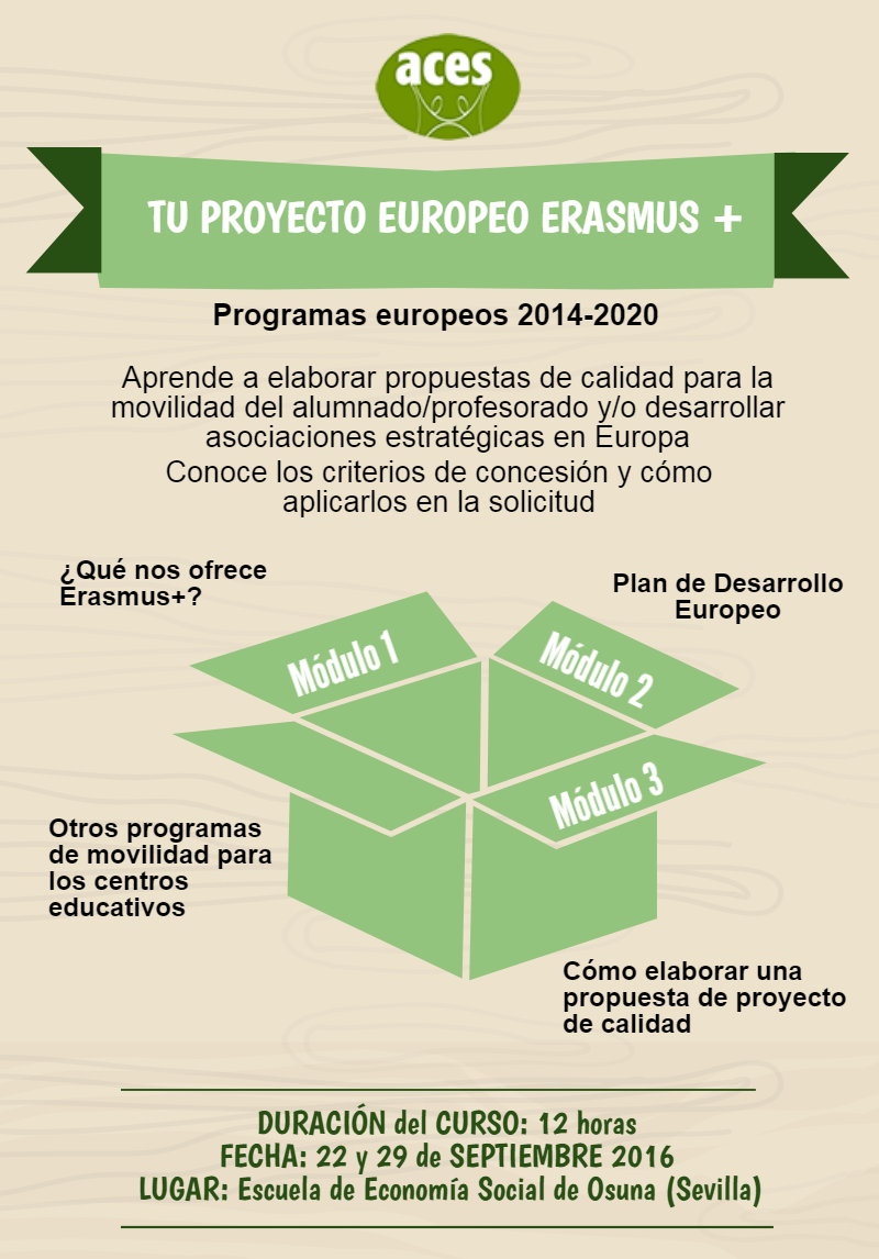 RECORDATORIO. Convocatoria Curso Tu proyecto Erasmus